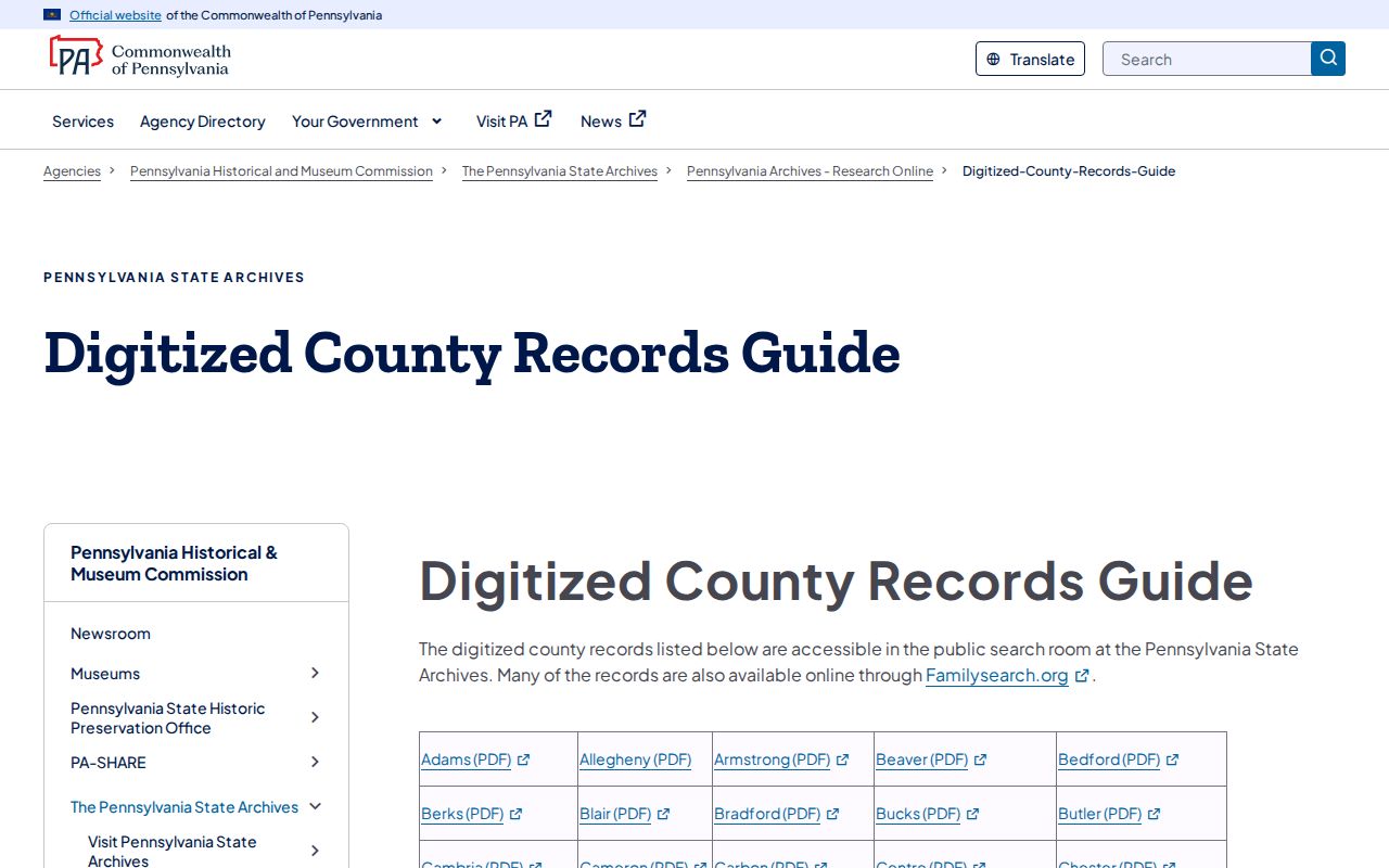 Exeter Township residents directory Berks State Archives guide