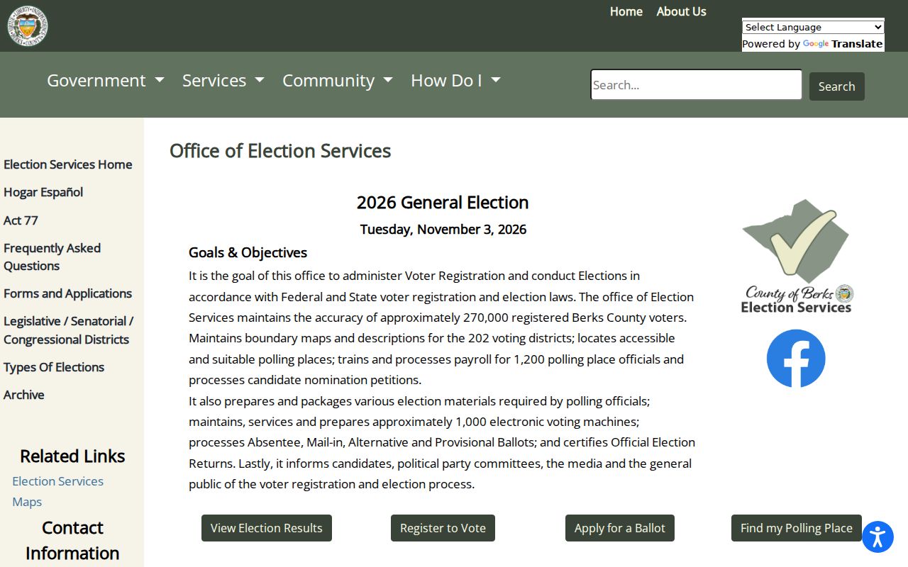 Exeter Township residents directory Berks Election Services