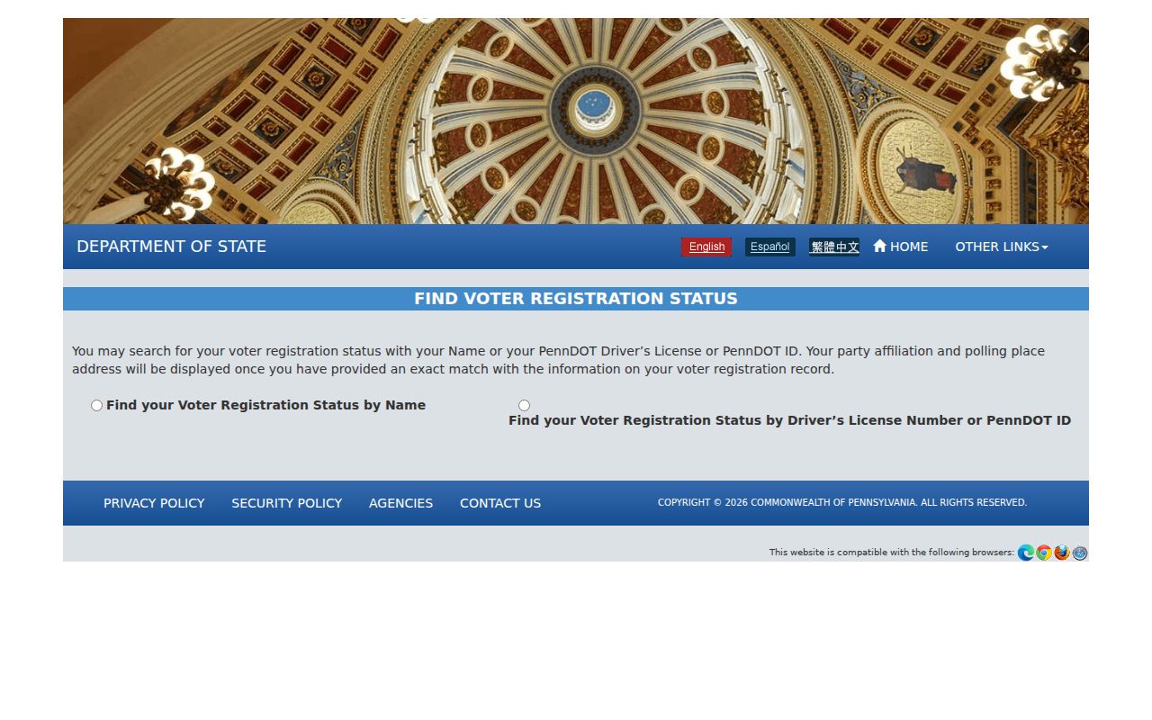 Exeter Township resident lookup through Pennsylvania voter registration status