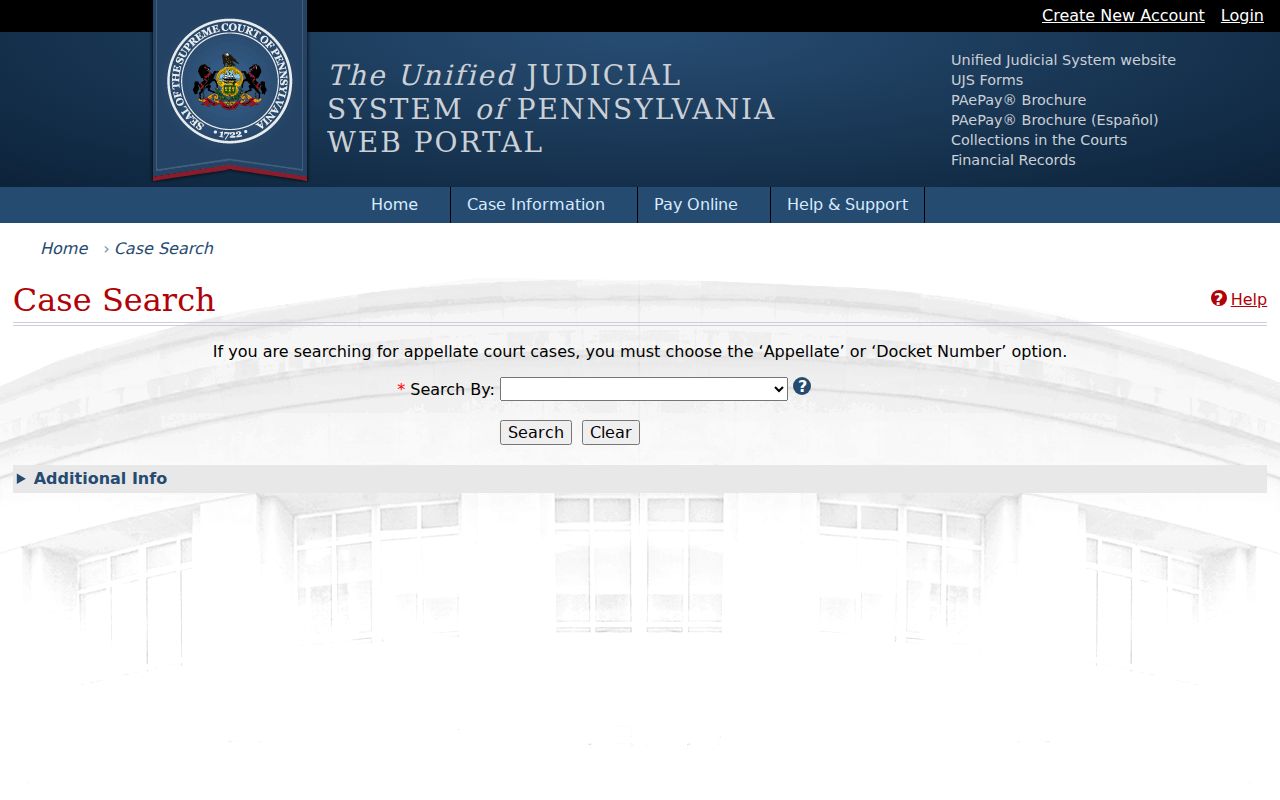 Exeter Township resident lookup on Pennsylvania UJS Case Search