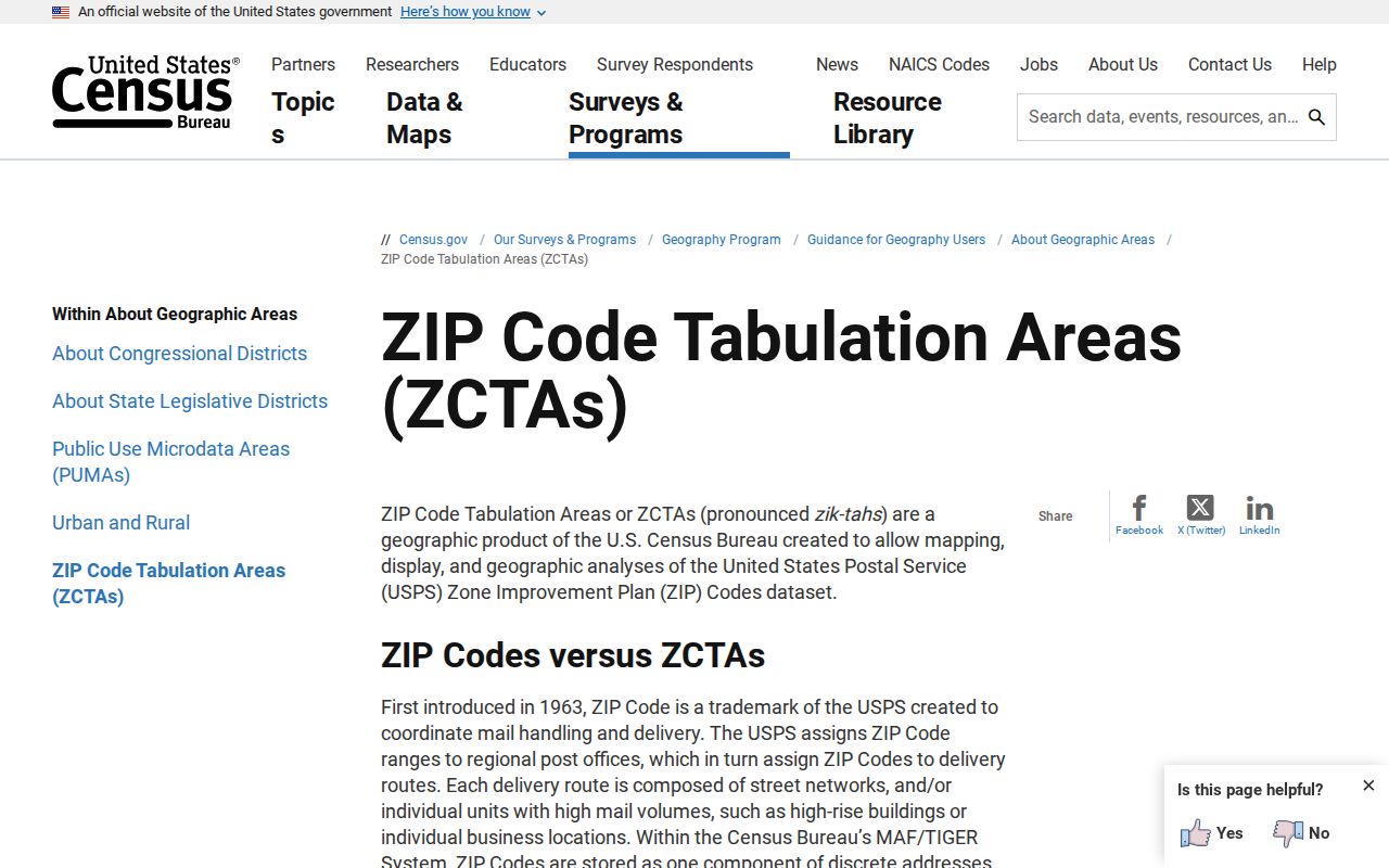 Exeter Township ZIP Code Directory Census ZCTA guidance